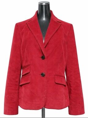 JONES NEW YORK Burgundy Corduroy Blazer Jacket